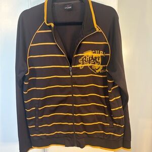 Rip Curl Chocolate Brown Jacket with Mustard Stripes